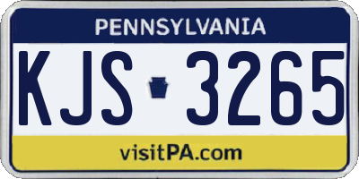 PA license plate KJS3265