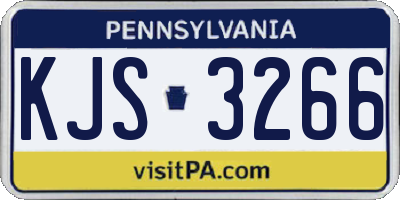 PA license plate KJS3266