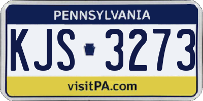 PA license plate KJS3273
