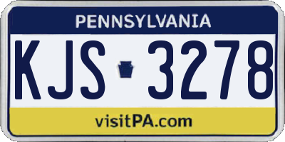PA license plate KJS3278