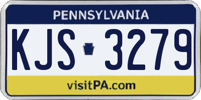PA license plate KJS3279