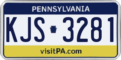 PA license plate KJS3281