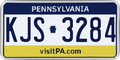 PA license plate KJS3284