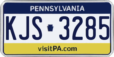 PA license plate KJS3285