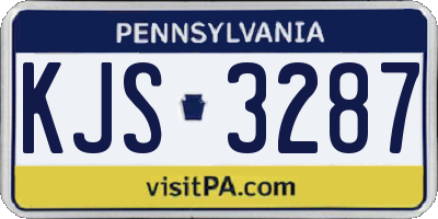 PA license plate KJS3287