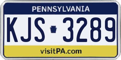 PA license plate KJS3289