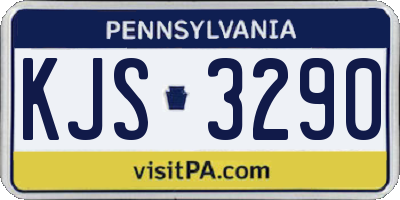 PA license plate KJS3290