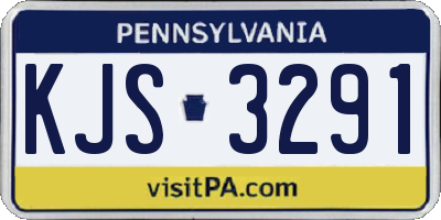 PA license plate KJS3291