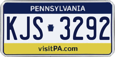 PA license plate KJS3292
