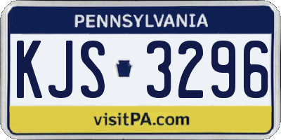 PA license plate KJS3296