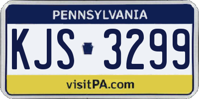 PA license plate KJS3299