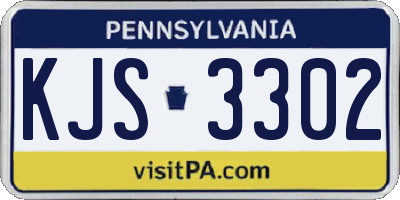 PA license plate KJS3302