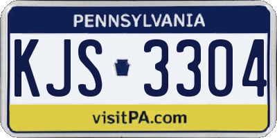 PA license plate KJS3304