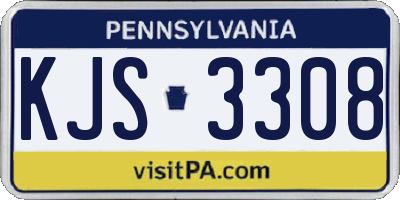 PA license plate KJS3308
