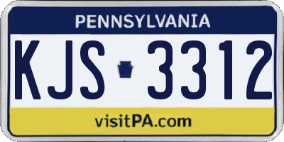 PA license plate KJS3312