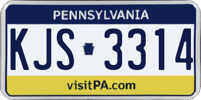 PA license plate KJS3314