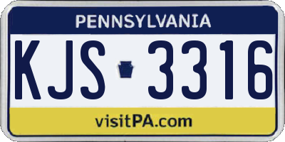 PA license plate KJS3316