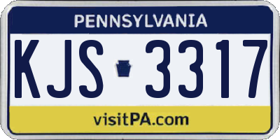 PA license plate KJS3317