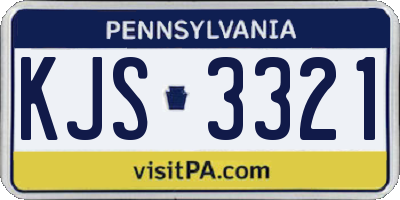 PA license plate KJS3321