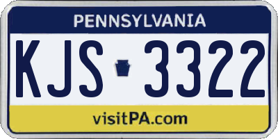PA license plate KJS3322