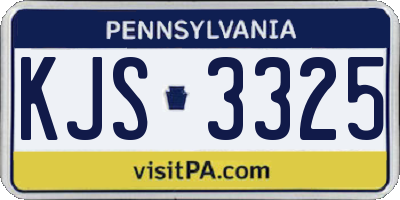 PA license plate KJS3325
