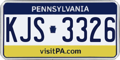 PA license plate KJS3326