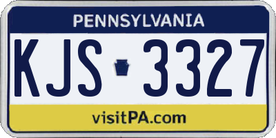 PA license plate KJS3327