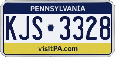 PA license plate KJS3328