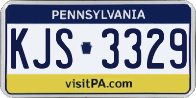 PA license plate KJS3329