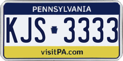 PA license plate KJS3333