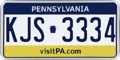 PA license plate KJS3334