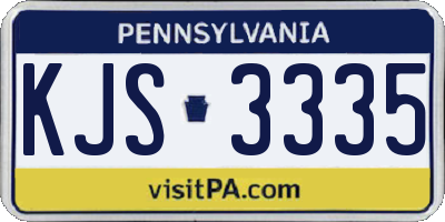 PA license plate KJS3335