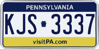 PA license plate KJS3337