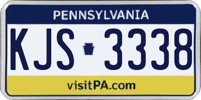 PA license plate KJS3338