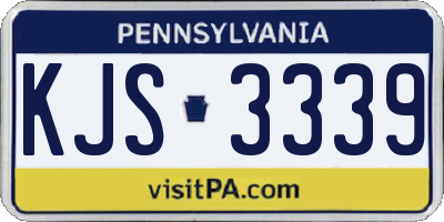 PA license plate KJS3339