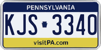 PA license plate KJS3340
