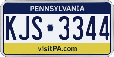 PA license plate KJS3344