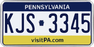 PA license plate KJS3345