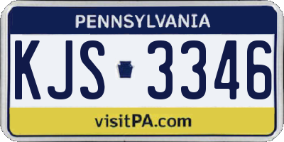 PA license plate KJS3346