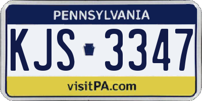 PA license plate KJS3347