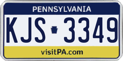 PA license plate KJS3349