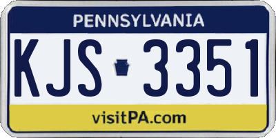 PA license plate KJS3351