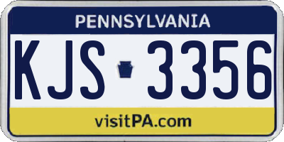 PA license plate KJS3356