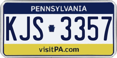 PA license plate KJS3357
