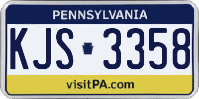 PA license plate KJS3358