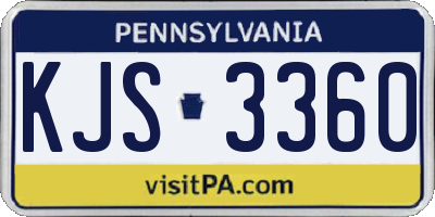 PA license plate KJS3360