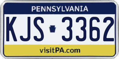 PA license plate KJS3362