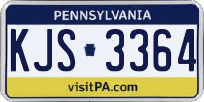 PA license plate KJS3364