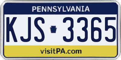 PA license plate KJS3365