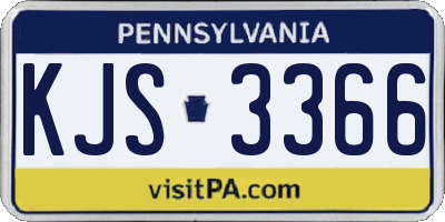 PA license plate KJS3366